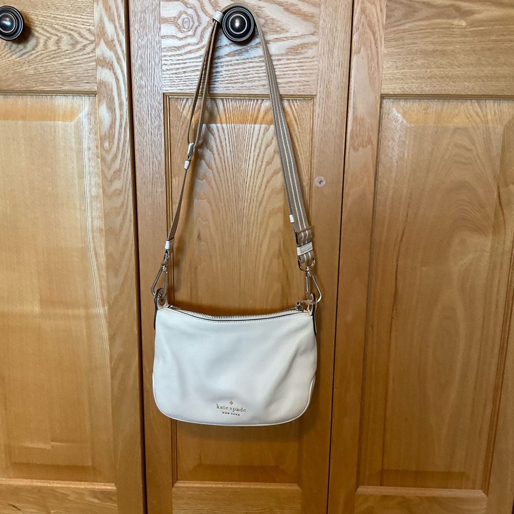 Kate Spade White and Tan Shoulder Bag